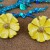 Yellow Enamel Gold Plated Floral Stud Earring